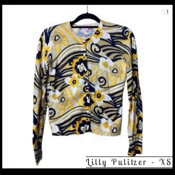 Lilly Pulitzer Floral Button Up Cotton Cardigan - XS - Picture 4 of 15